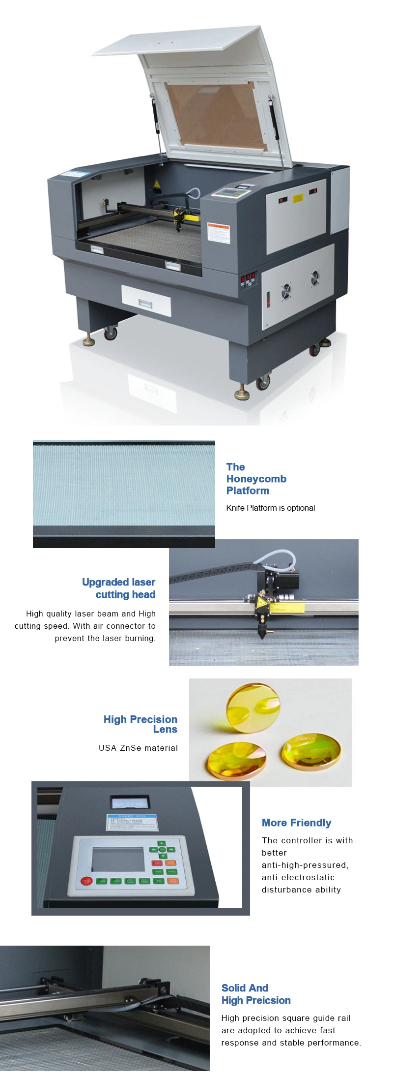 Automatic CO2 Glass Tube CNC Laser Cutting Machine for Nonmetal Materials